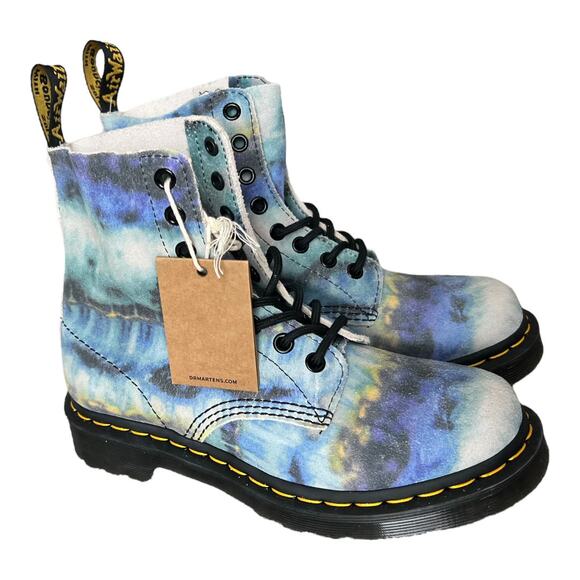 Dr. Martens Shoes - Dr. Martens 1460 Pascal Summer Tie Dye Lace Up Leather Combat Boots Size…